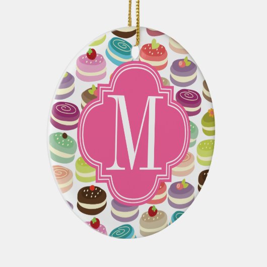 Franse Macarons gepersonaliseerd Keramisch Ornament (Rechts)