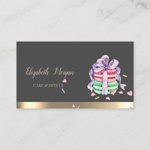 Franse Macarons Gouden Streep Modern Elegant Visitekaartje
