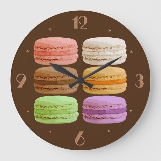Franse Macarons - meerkleurige pastels Grote Klok (Voorkant)