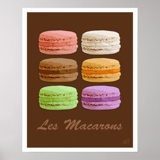 Franse Macarons - meerkleurige pastels Poster (Voorkant)