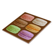 Franse Macarons, Meerkleurige Pastels Tegeltje (Zijkant)