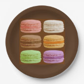Franse Macarons, Multi-Kleurige Pastelkeramiek Teg Papieren Bordje (Voorkant)