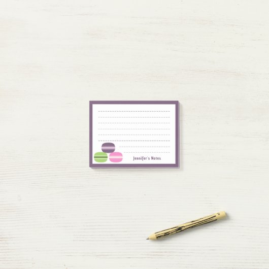 Franse Macarons Post-it® Notes (Op bureau)