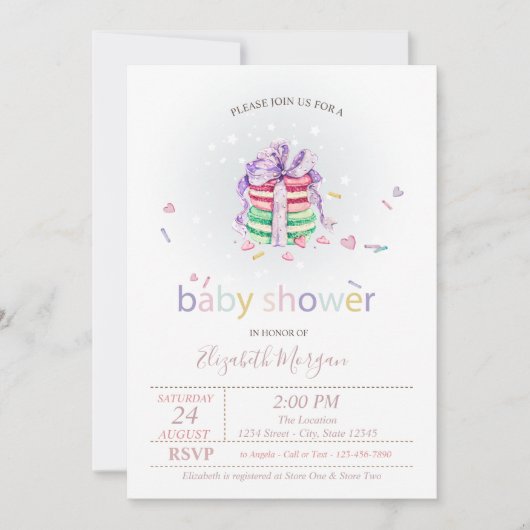 Franse Macarons,Stippen Baby Shower Kaart (Voorkant)