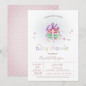 Franse Macarons,Stippen Baby Shower Kaart (Voorkant / Achterkant)
