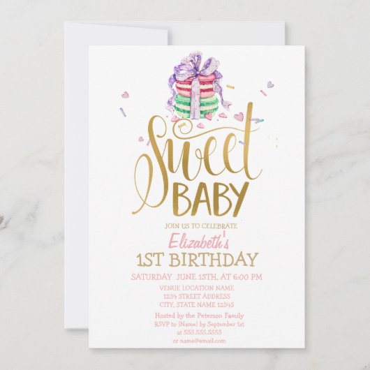 Franse Macarons Striped Birthday Invitation Kaart (Voorkant)
