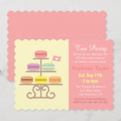 Franse Macarons Tea Party Baby shower, Sweet Pink Kaart (Voorkant / Achterkant)