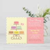 Franse Macarons Tea Party Baby shower, Sweet Pink Kaart (Staand voorkant)