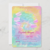 Franse Macarons Tie Dye Baby Shower Kaart (Voorkant)
