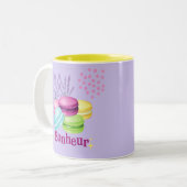 Franse Macarons Tweekleurige Koffiemok (Voorkant links)