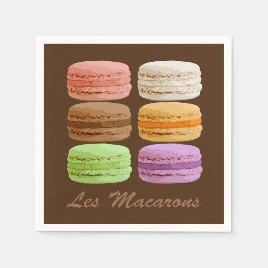 Franse macarons, veelkleurige pastels 3 ring binde servet (Voorkant)