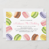 Franse Macarons | Verjaardagsfeest Uitnodiging (Voorkant)