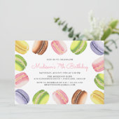 Franse Macarons | Verjaardagsfeest Uitnodiging (Staand voorkant)