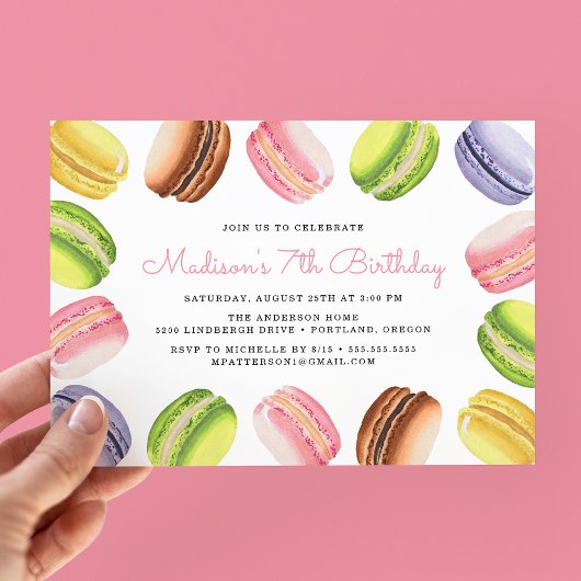 Franse Macarons | Verjaardagsfeest Uitnodiging