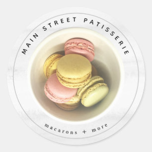 Franse Macarons Voedsel Foto Patisserie Business Ronde Sticker