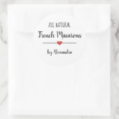 Franse Macarons wit script Ronde Sticker (Tas)