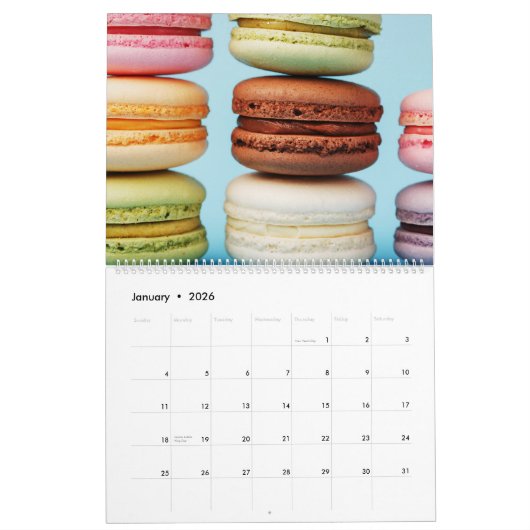 Franse Macaronskalender Kalender (Jan 2026)
