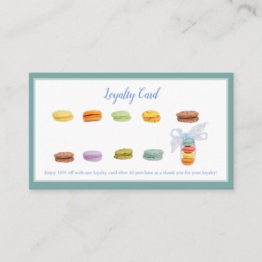 Franse Macaroons Bakkerij Smaak Loyaliteit Klantenkaartje (Voorkant)