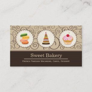 Franse Macaroons Cupcake Dessert Bakery Store Visitekaartje