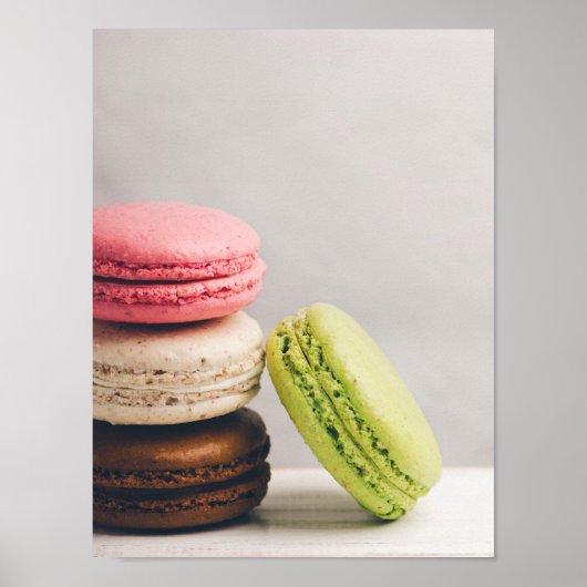 Franse macaroons in pastel- kleuren poster (Voorkant)