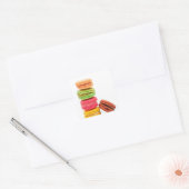 Franse macaroons vierkante sticker (Envelop)