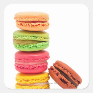 Franse macaroons vierkante sticker