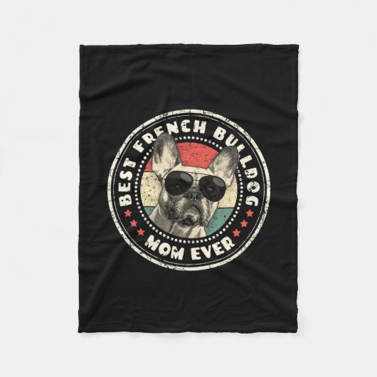 franse mam ooit retro franse bulldog lover eigenaa fleece deken (Voorkant)