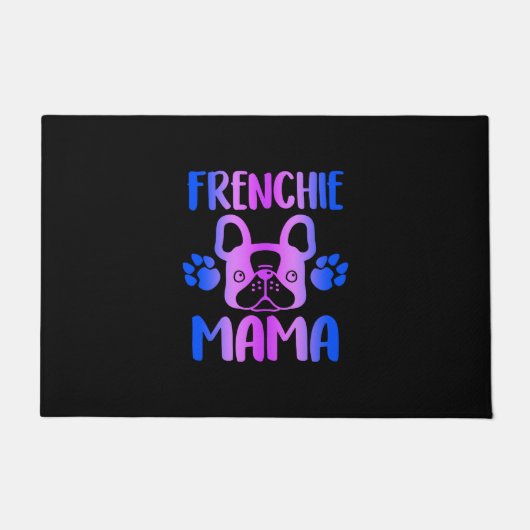 franse mama franse bulldog hond mam cadeau deurmat (Voorkant)