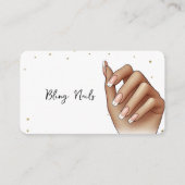 Franse Manicure Hand Gouden Glitter Bling Nail Tec Visitekaartje (Voorkant)