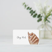 Franse Manicure Nails Hand Nail Tech Visitekaartje (Staand voorkant)