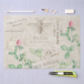 Franse Manuscript Bee Roze Clover Flower Honey Mus Tissuepapier (Craft)