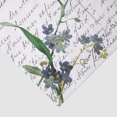 Franse Manuscript Vintage vergeet me geen Briefkaa Tissuepapier (Detail)