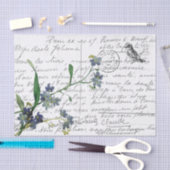 Franse Manuscript Vintage vergeet me geen Briefkaa Tissuepapier (Craft)