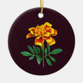 Franse Marigold Keramisch Ornament (Voorkant)