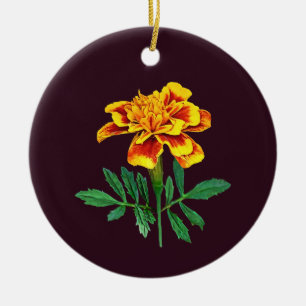 Franse Marigold Keramisch Ornament