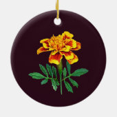 Franse Marigold Keramisch Ornament (Achterkant)