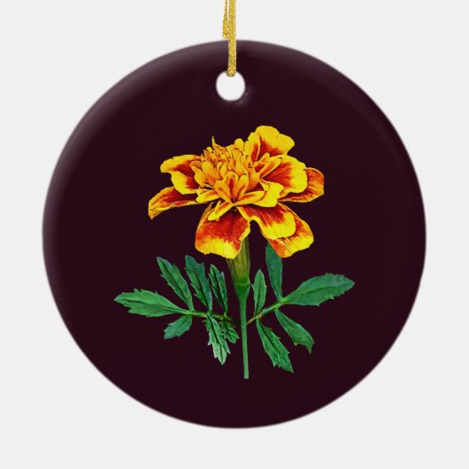 Franse Marigold Keramisch Ornament (Achterkant)