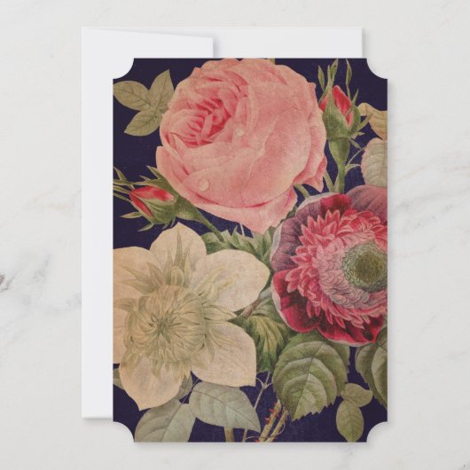 Franse marine  Flowers Gala of Party Kaart (Achterkant)