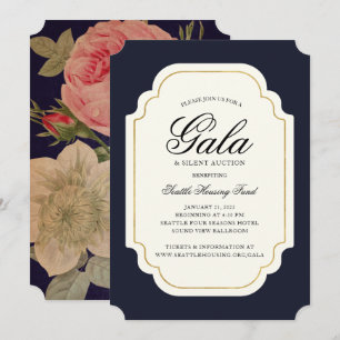 Franse marine Flowers Gala of Party Kaart