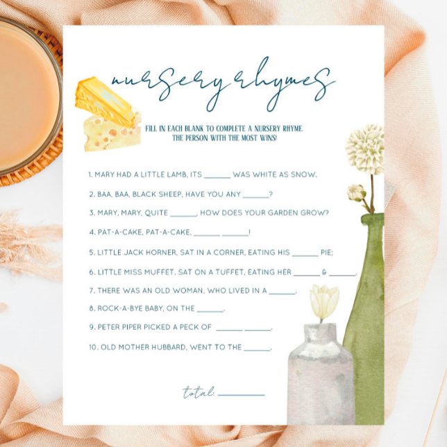 Franse markt - Baby shower Nursery Rhymes Game (Creator heeft geüpload)