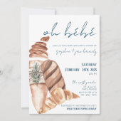 Franse markt - Baguette - Uitnodiging tot Baby sho (Voorkant)