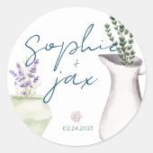 Franse markt - bloemen - schoenmaker ronde sticker (Voorkant)