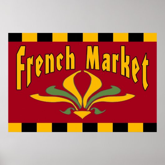 Franse markt Fleur De Lis Sign Poster (Voorkant)
