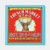 Franse markt gebrande koffie en cichorei magneet (Voorkant)