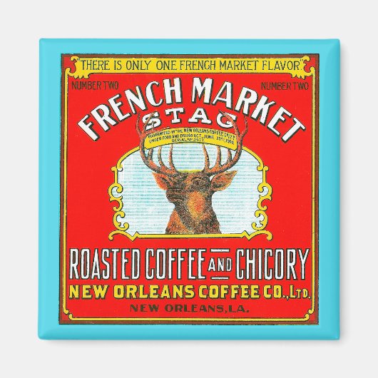 Franse markt gebrande koffie en cichorei magneet (Voorkant)