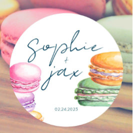 Franse markt - Macaroons - Shower Favor Sticker