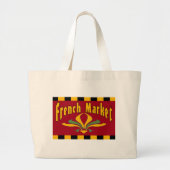 Franse markt New Orleans Grote Canvas tas (Voorkant)