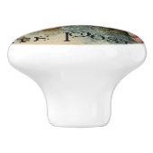 Franse marktbloem  roze en witte bloem keramische knop (Zijkant)