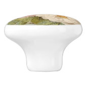 Franse marktbloem roze en witte bloem keramische knop (Zijkant)