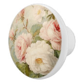 Franse marktbloem roze en witte bloem keramische knop (Rechts)